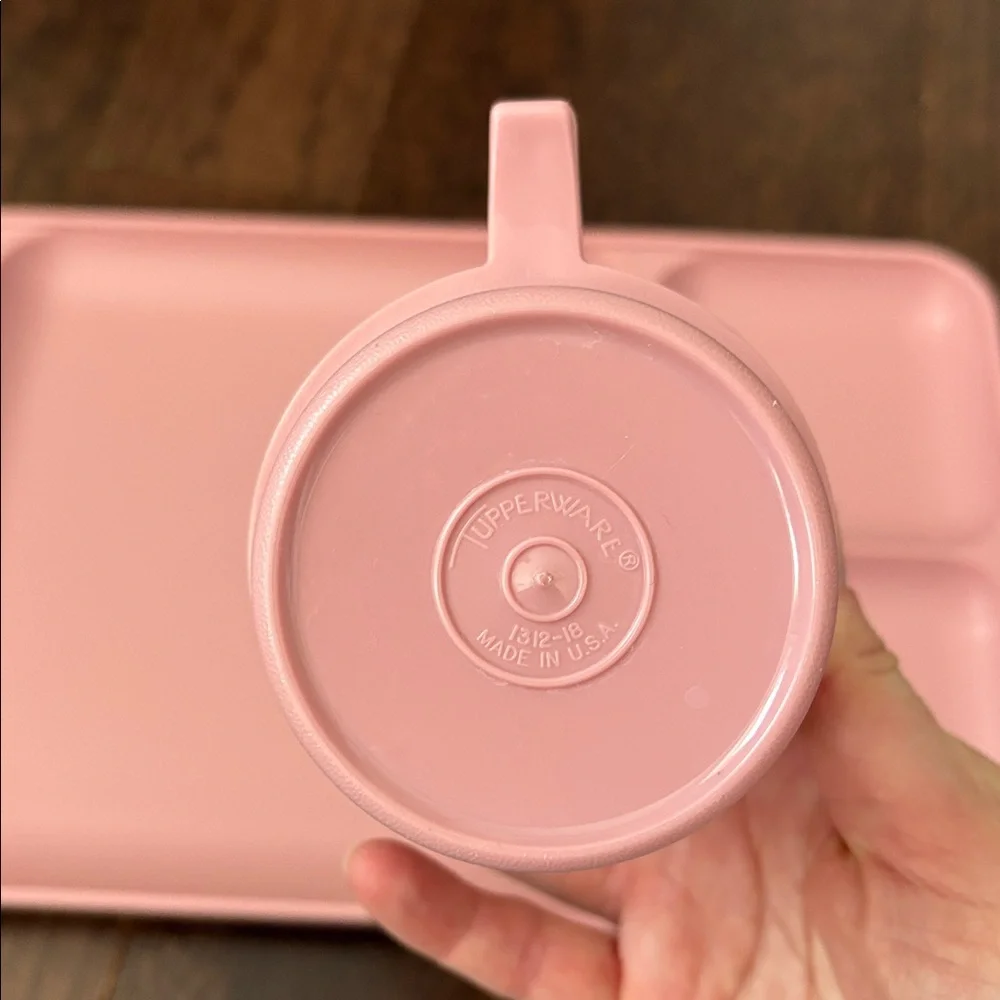 Vintage Tupperware divided trays and matching cups